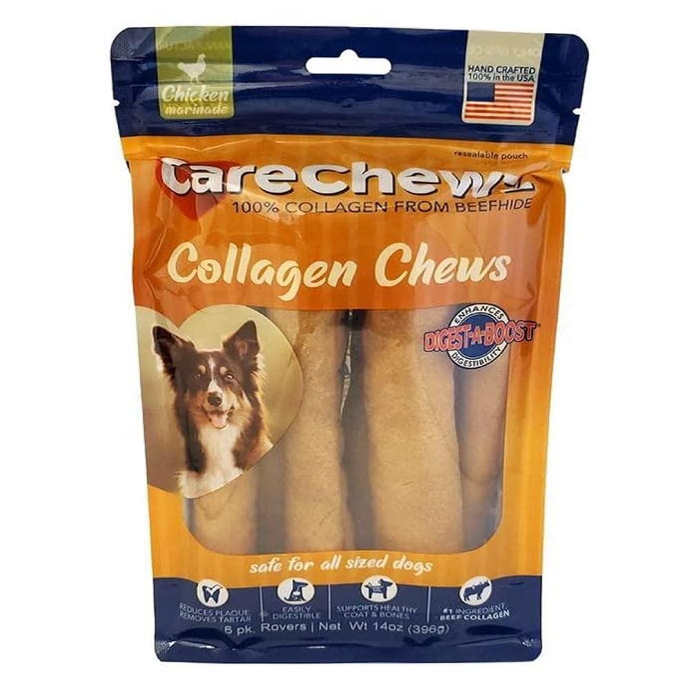Pet Factory CareChewz Collagen 9" Rovers Dog Chew Treats - Chicken Flavor, 6 Count/1 Pack