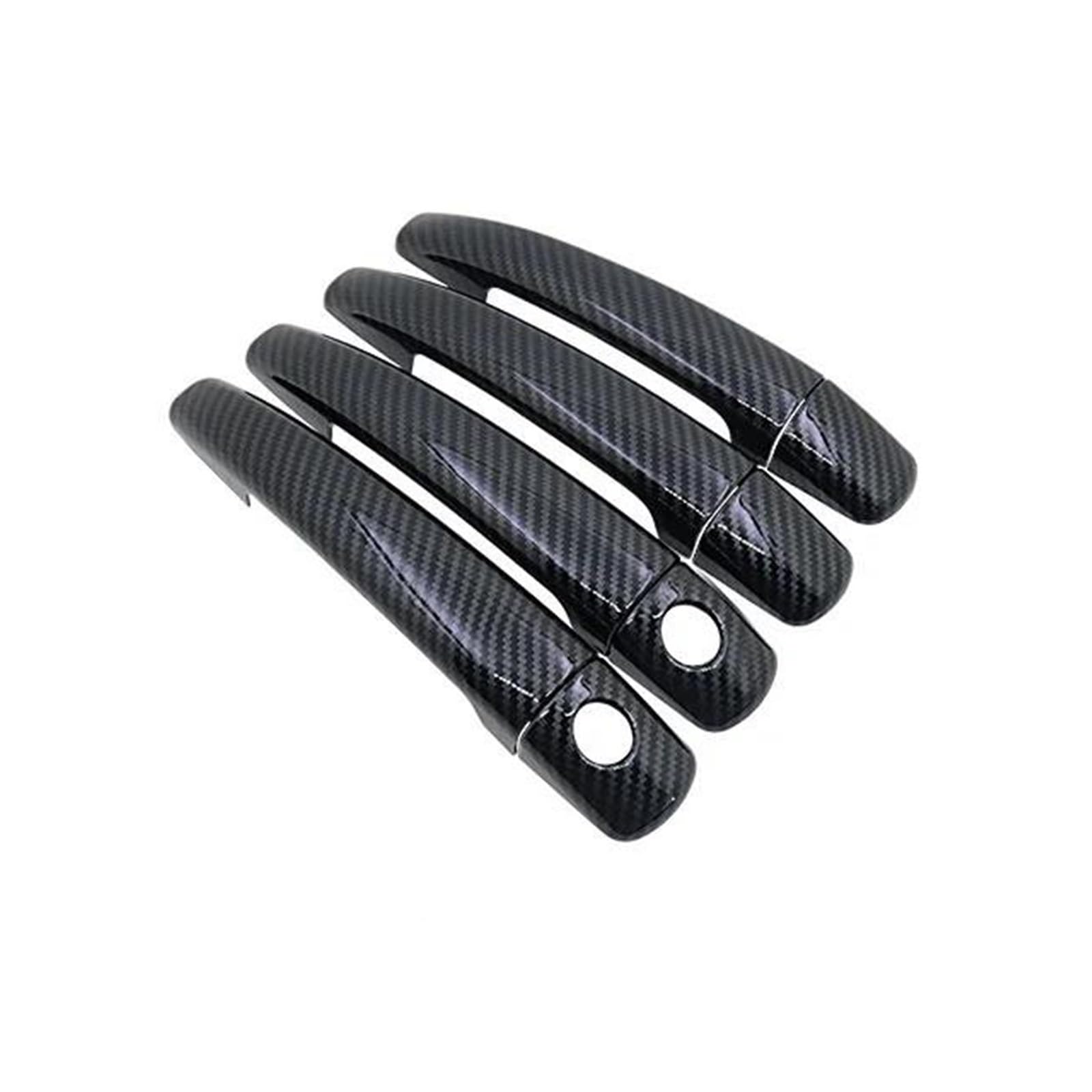 Qibbei Style 3 Car Chrome Exterior Door Handle Covers Imitation Carbon Fiber Style Sticker For Citroen C3 2012~2016(Style 3)