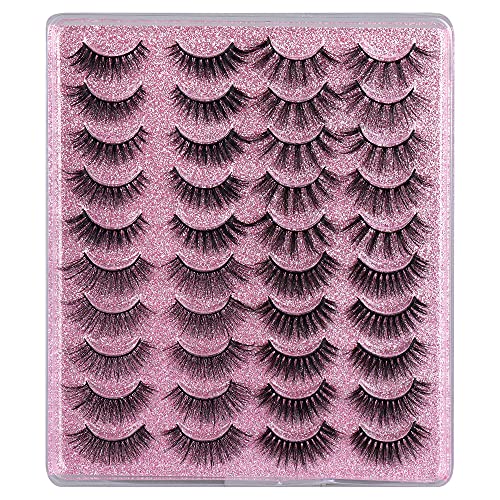 20 Pairs Faux Mink Lashes Wholesale Cat Eye 3D Fluffy Wispy Volume False Eyelashes 4 Styles Mixed Natural Look Thick Strip Fake Lashes Pack by ZEGAINE