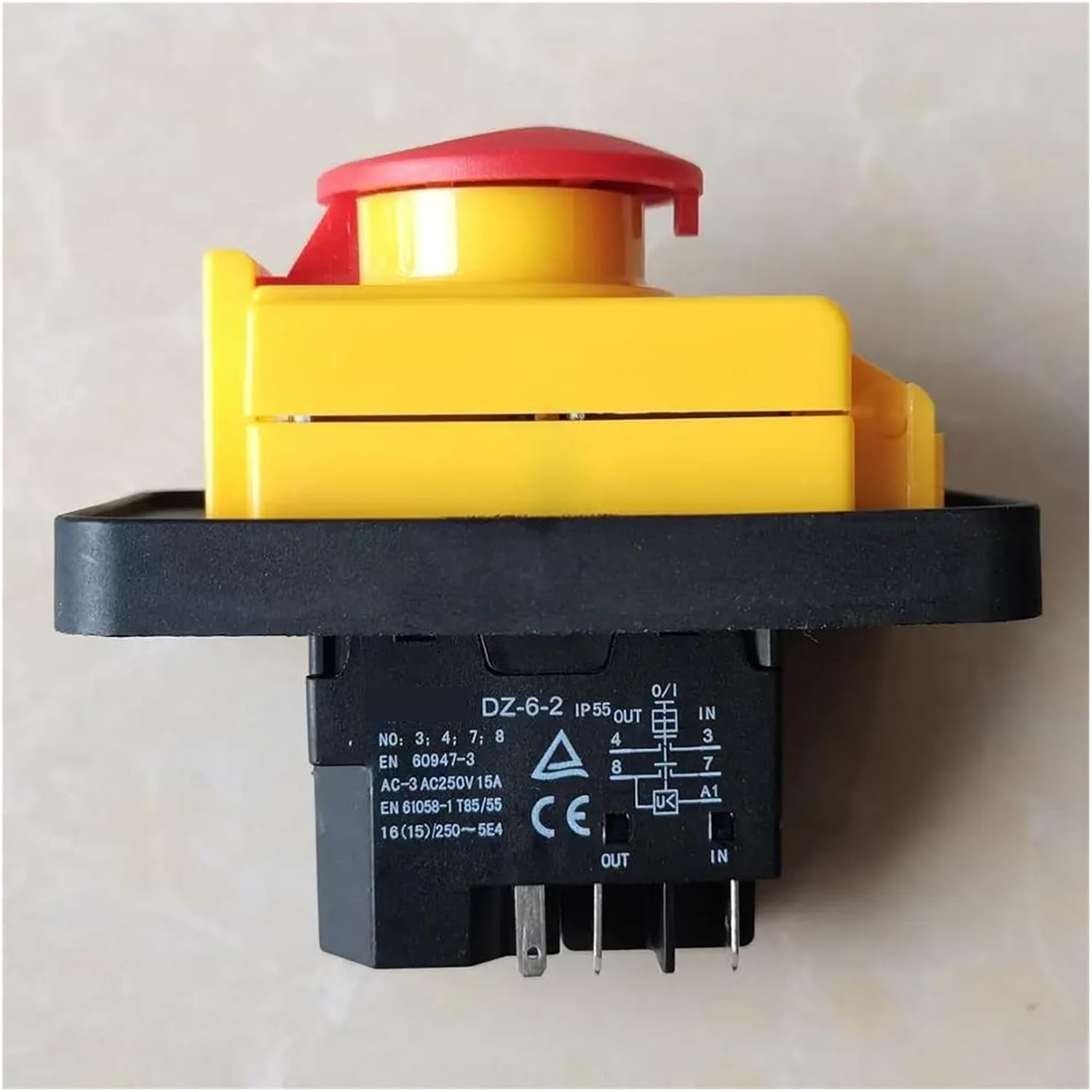 DZ-6-2 Electromagnetic Switch Emergency Stop Pushbutton Switches for AC-3 AC250V 15A 5E4
