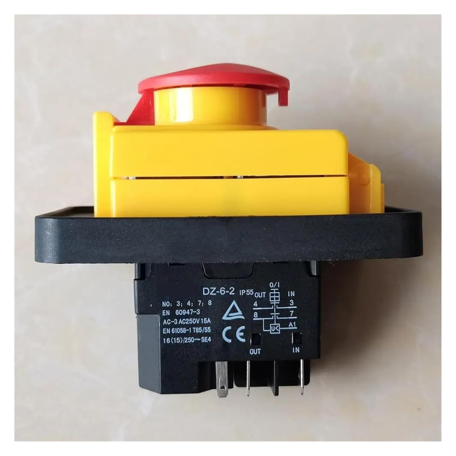 DZ-6-2 Electromagnetic Switch Emergency Stop Pushbutton Switches for AC-3 AC250V 15A 5E4