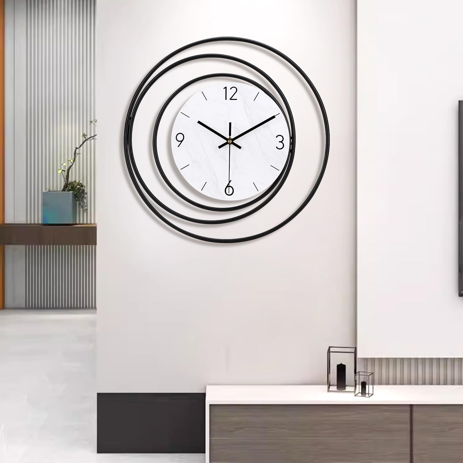 Dankeit Orologio da parete decorativo, silenzioso senza ticchettio, movimento al quarzo di qualità, funzionamento a batteria, grandi orologi da parete per soggiorno, cucina, casa, bagno, camera da