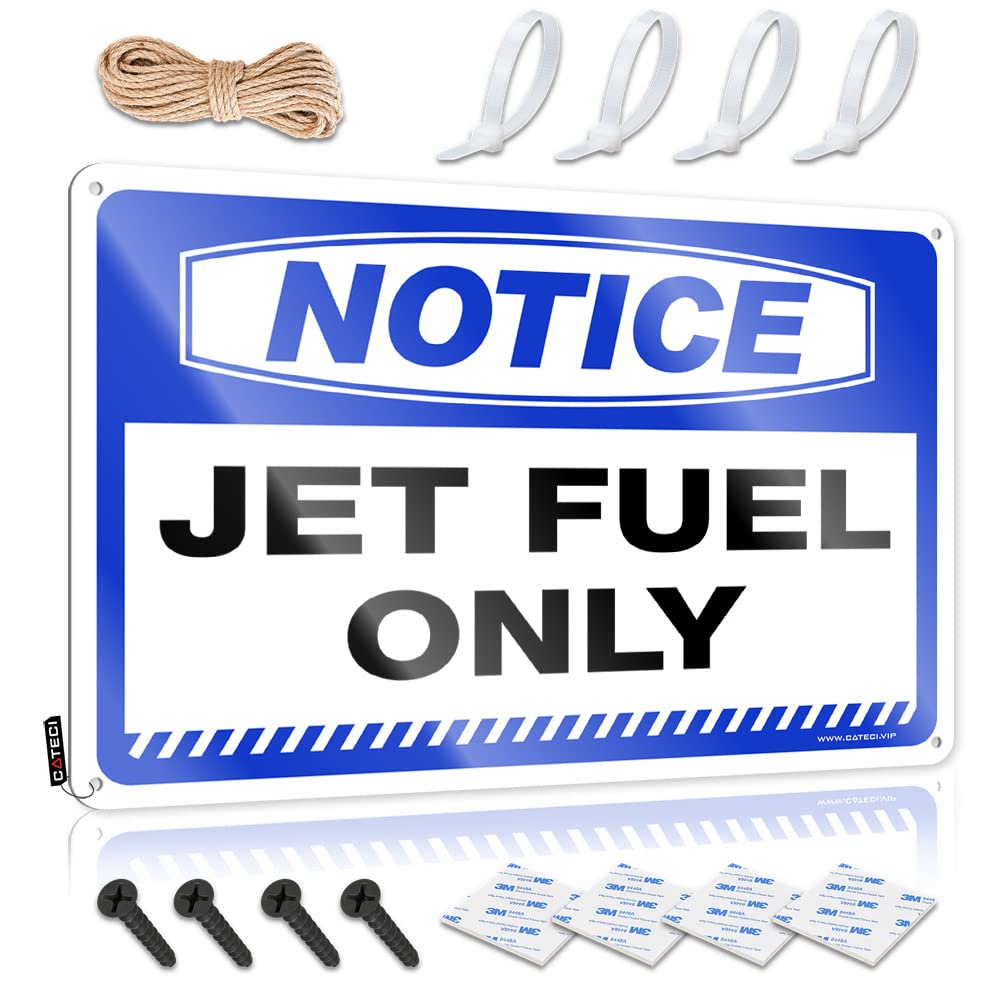HELIOFORGE Home Bar Decor Notice Jet Fuel Only Tin Sign Tin Signs Sarcastic Metal Signs(20X30CM)