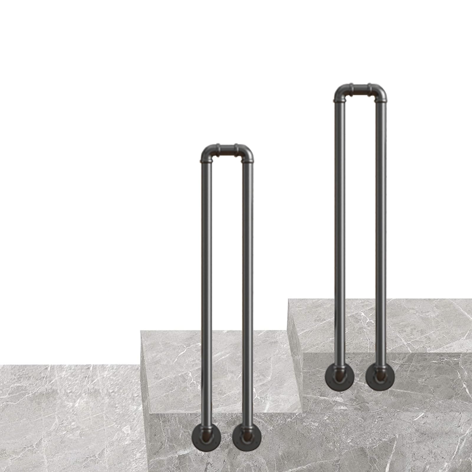 LWJSOCP Stair handrail Black Modern Handrail - Heavy Duty Non-Slip Banister Rail Set for Concrete Steps/Wooden Stairs, Transitional Handrail Fits 1 Step Side Mount, U Shaped Grab Bar for Stair Hand