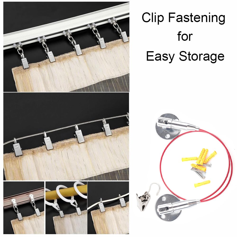Kit di 2 fili in acciaio per appendere cornici, 2 m | Specchi, opera d'arte Crimping Loop Sleeve per appendere cornici, specchi, arte da parete