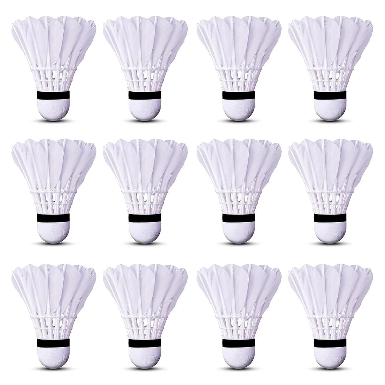 DESCTIDY 10pc Durable Feather Shuttlecock | High-Performance Feather Design for Indoor & Outdoor Badminton | Consistent Flight & Stability for Training & Match Play (Pack of 10pcs)-image-13