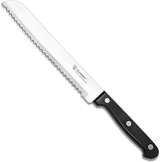 HUMBEE Chef 8 Inch, Serrated Bread Knife, Black
