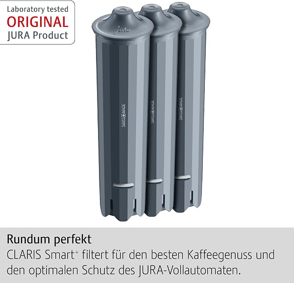 JURA original - CLARIS Smart+ Filterpatrone mit automatischer Filtererkennung - TÜV-zertifizierte Hygiene - 3er-Pack - 24233 - 1