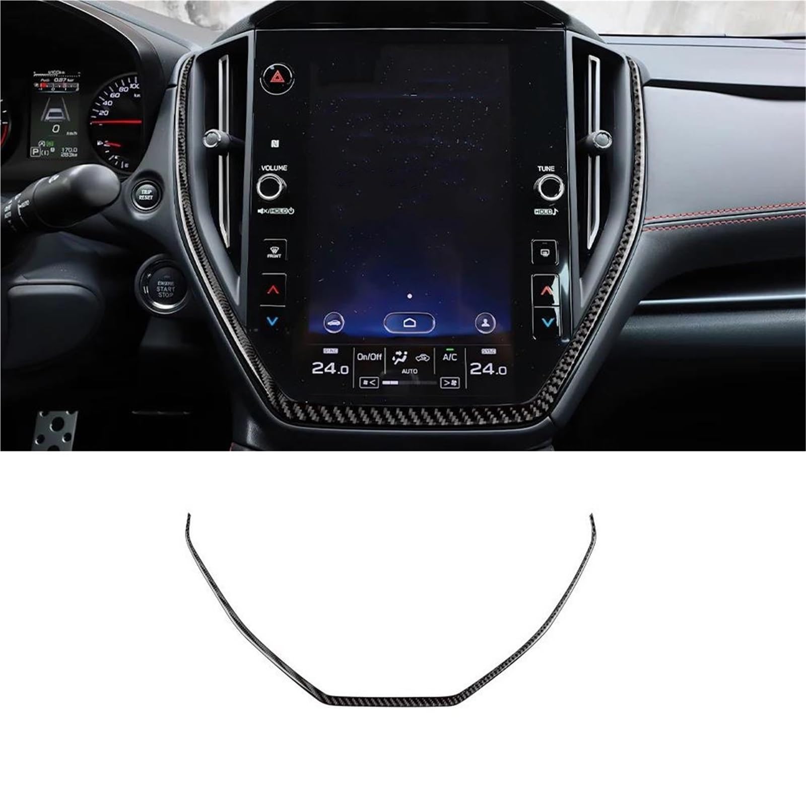 Central Control Navigation Frame Sticker Interior LHD RHD for Subaru for WRX/for WRX STI 2022 2023 KISSGPIPOL(Black)