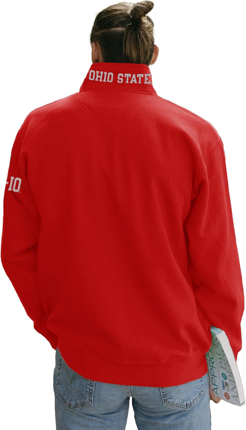 Blue 84 NCAA unisex-adult Ncaa Officially Licensed Quarter Zip Sweatshirt Applique