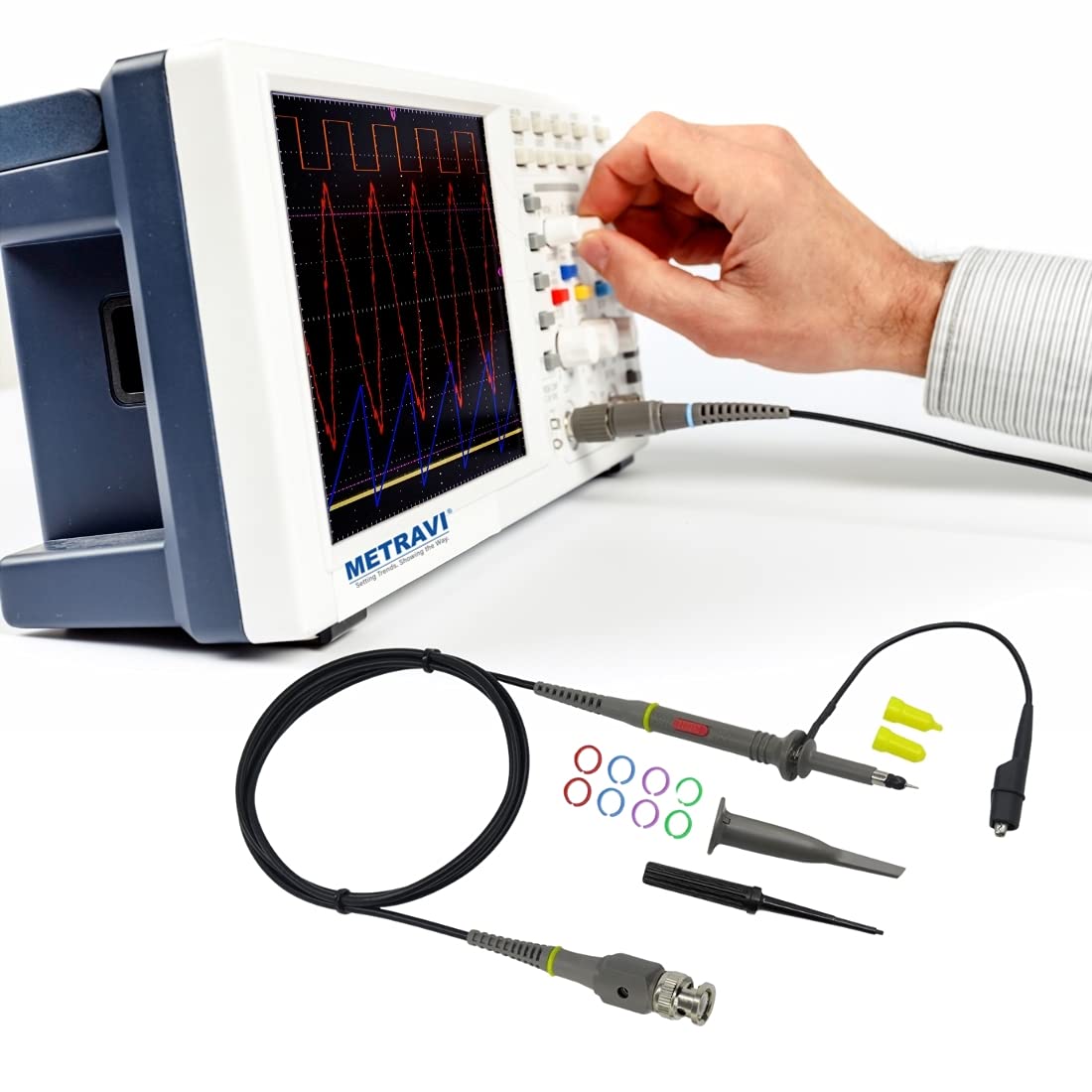Metravi OP-60 60MHz Oscilloscope Probes Kit - x1/x10 attenuation modular probe (BNC Male Connector & compensation box) - Image 2 thumbnail