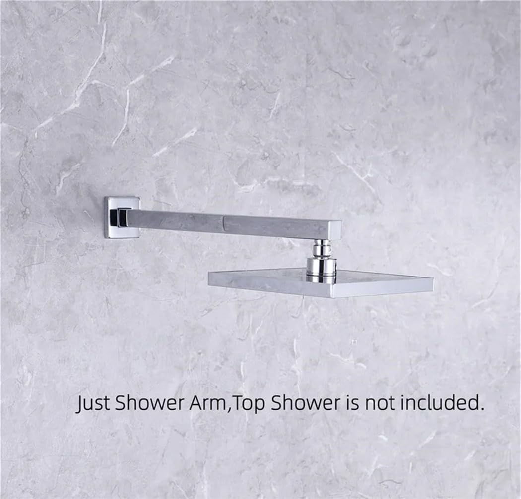 40CM Square Shower Arm Stainless Steel Rainfall Shower Head Extension Pipe Bathroom Wall Mounted Extender Arm Accessories