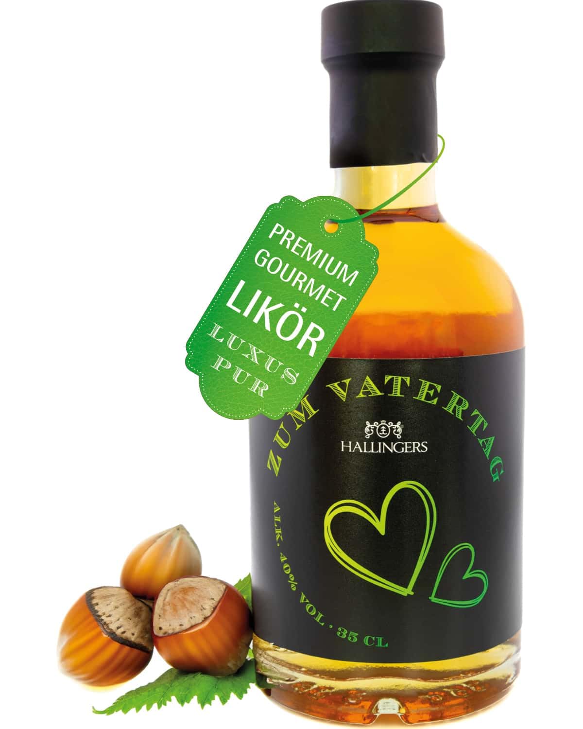 Hallingers Genuss Manufaktur Vatertagsgeschenk Premium Nuss-Likör Geschenk zum Vatertag für Papa Vater Opa