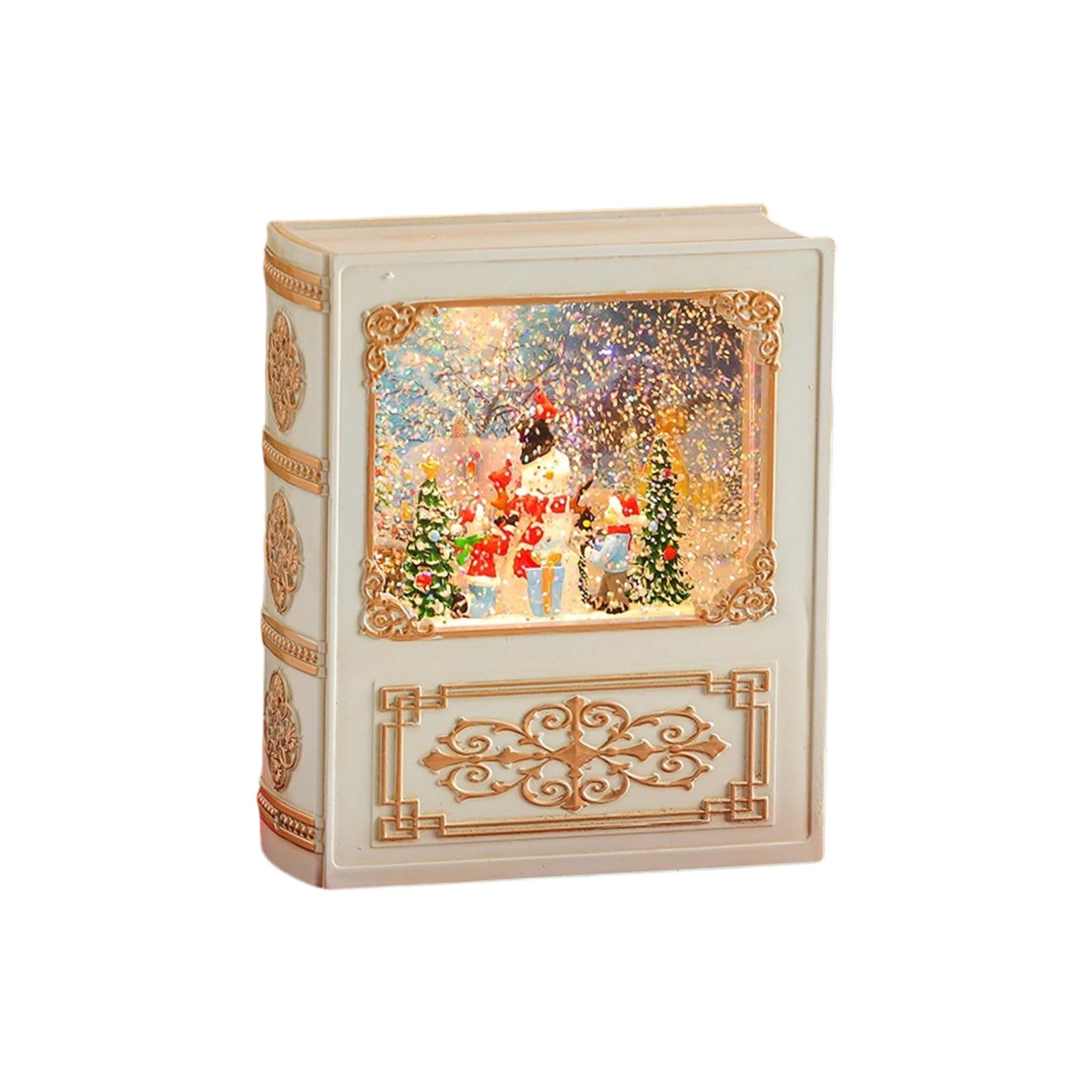 Pangboer B Christmas Snow Globes Glitter Music Ox Ook Shaped Christmas Music Ox Decor, Lighted Water Scene, Us Or Attery Power, Tabletop Holiday Shelf Display Snow Globes Glitter Musical Snowglobes Ook Us