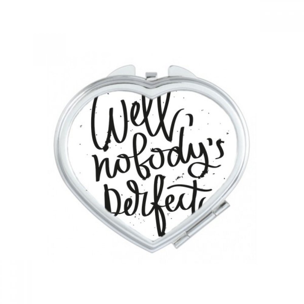 Miroir de poche portable avec citation cœur un mini accessoire de maquillage compact multicolore