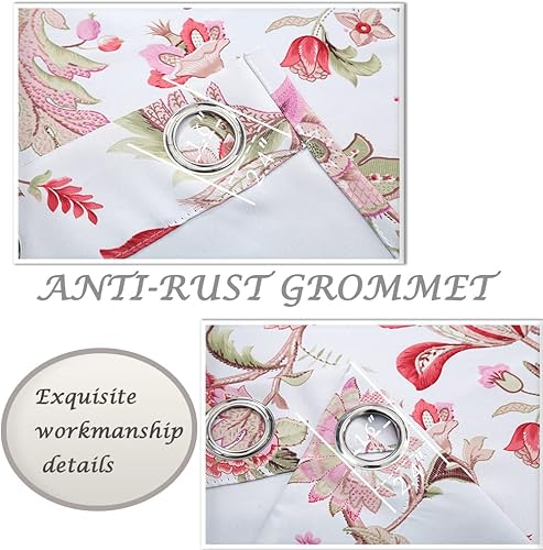 Miniatura 6 de Wistown Cortinas opacas con ojales en la parte superior, para oscurecer la habitación, para dormitorio, sala de estar, comedor, rosa, 52 x 96