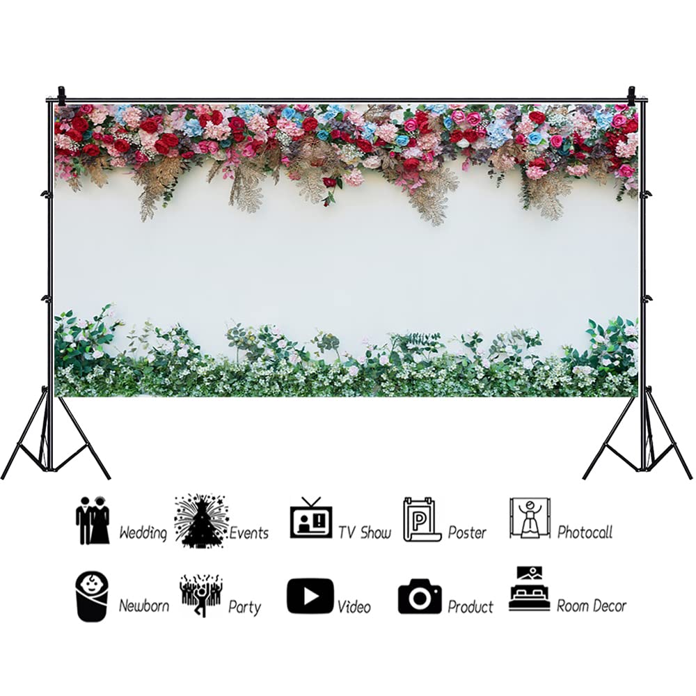 Fotohintergrund Vinyl 3x2,4 M – Blumenmotiv, Rosa/lila, Für Hochzeit, Geburtstag, Studiofotografie