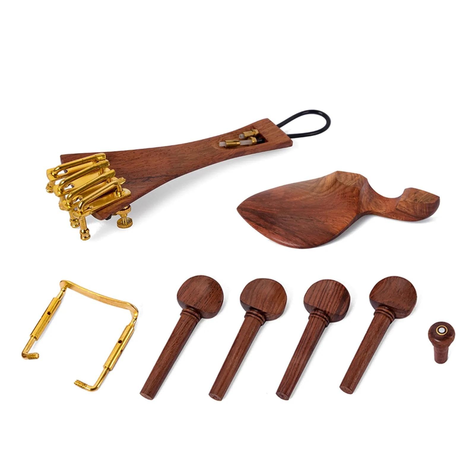 Juego de accesorios para violín de madera maciza que incluye clavijas de afinación cordal y barbilla Accesorios profesionales para violín