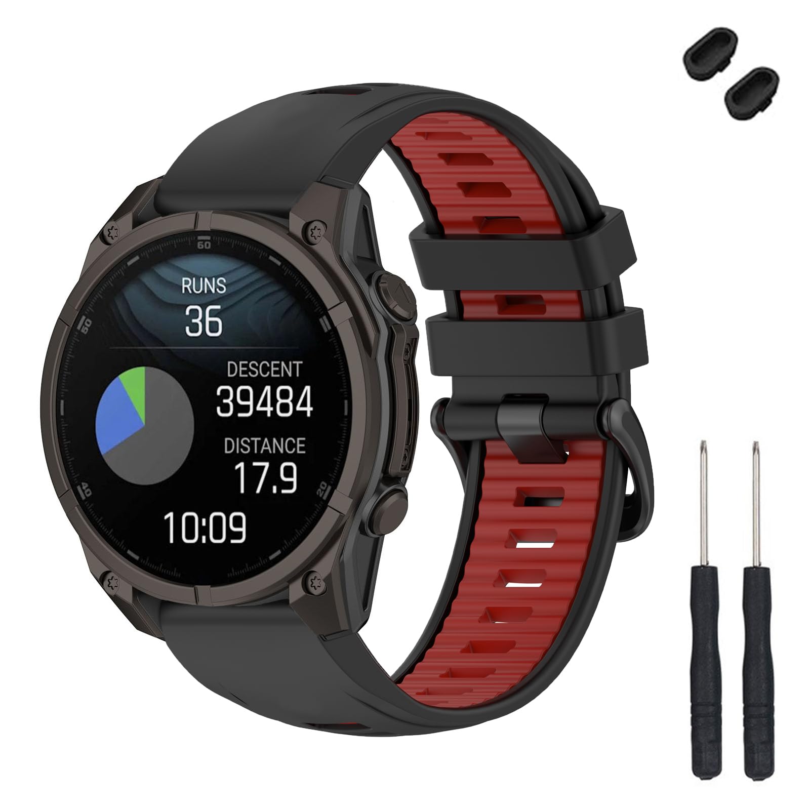 TopPerfekt 20mm Uhrenarmband Kompatibel mit Garmin Fenix 8 43mm, Weiches Silikon Ersatzarmband für Descent Mk3/Mk3i 43mm/Fenix 7S/6S/5S/Instinct 2S Smart Watch für Frauen Männer