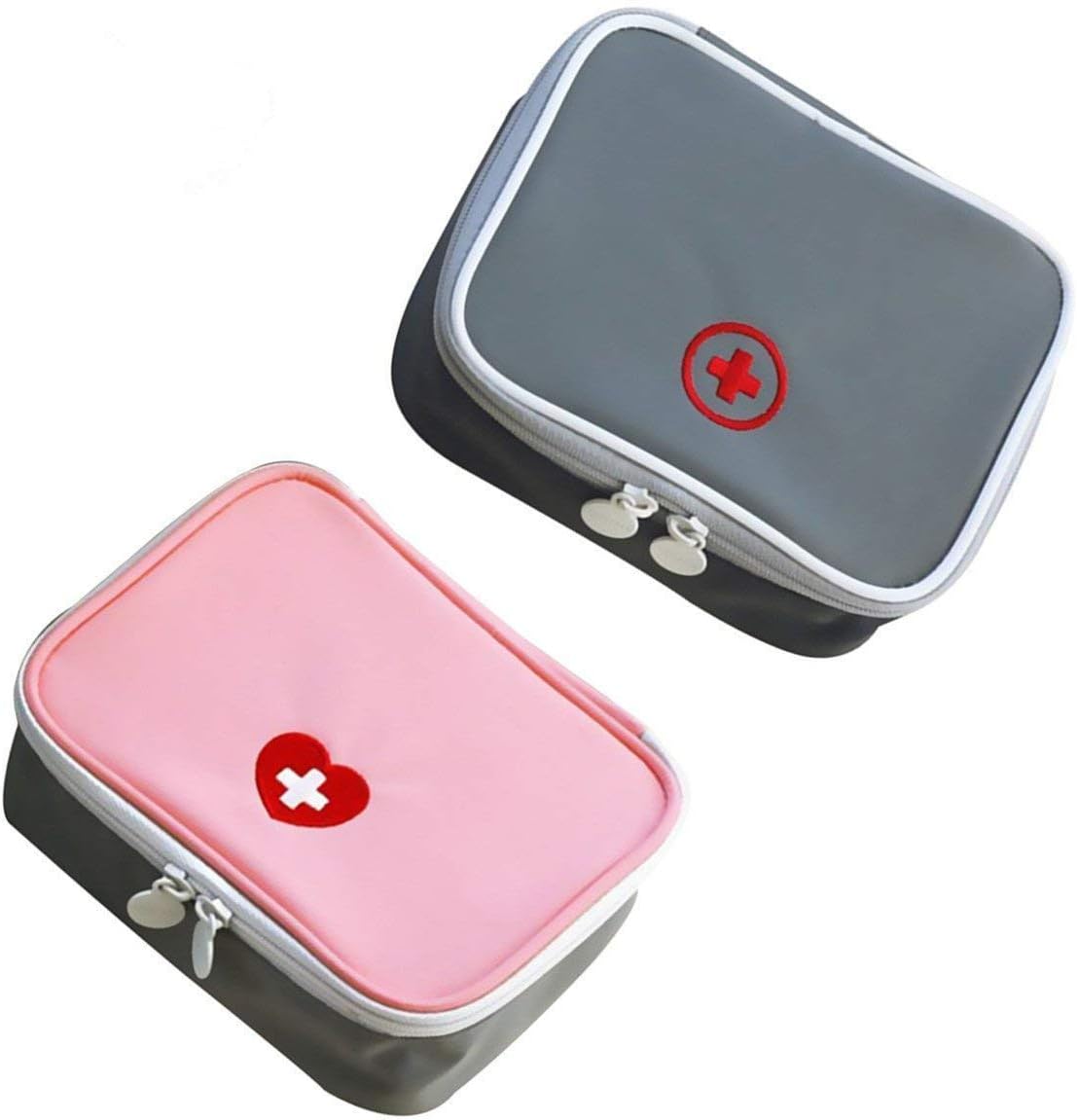 First Aid Kit,Lanticy 2Pack Portable Empty First Aid Pouch Mini Medicine Bag Medcial Survial Kit Pocket Handy Travel Pills Drugs Package Container Organizer for Home or Outdoor