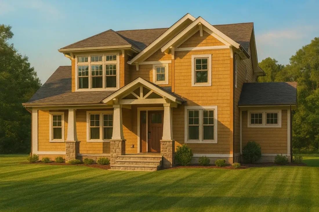 13-1777 HOUSE PLAN - Craftsman House Floor Plan with 4 Bedrooms and 3 Garage Bays