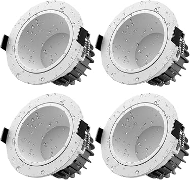 IP65 Waterproof Spotlight 4 Pack Flush Mount Downlight for Bathroom Lighting 7W-30W Recessed Ceiling Light Fixtures Eyeball Lamp Toilet Ceiling Lamp 2.5in 3.5in 4in 6in