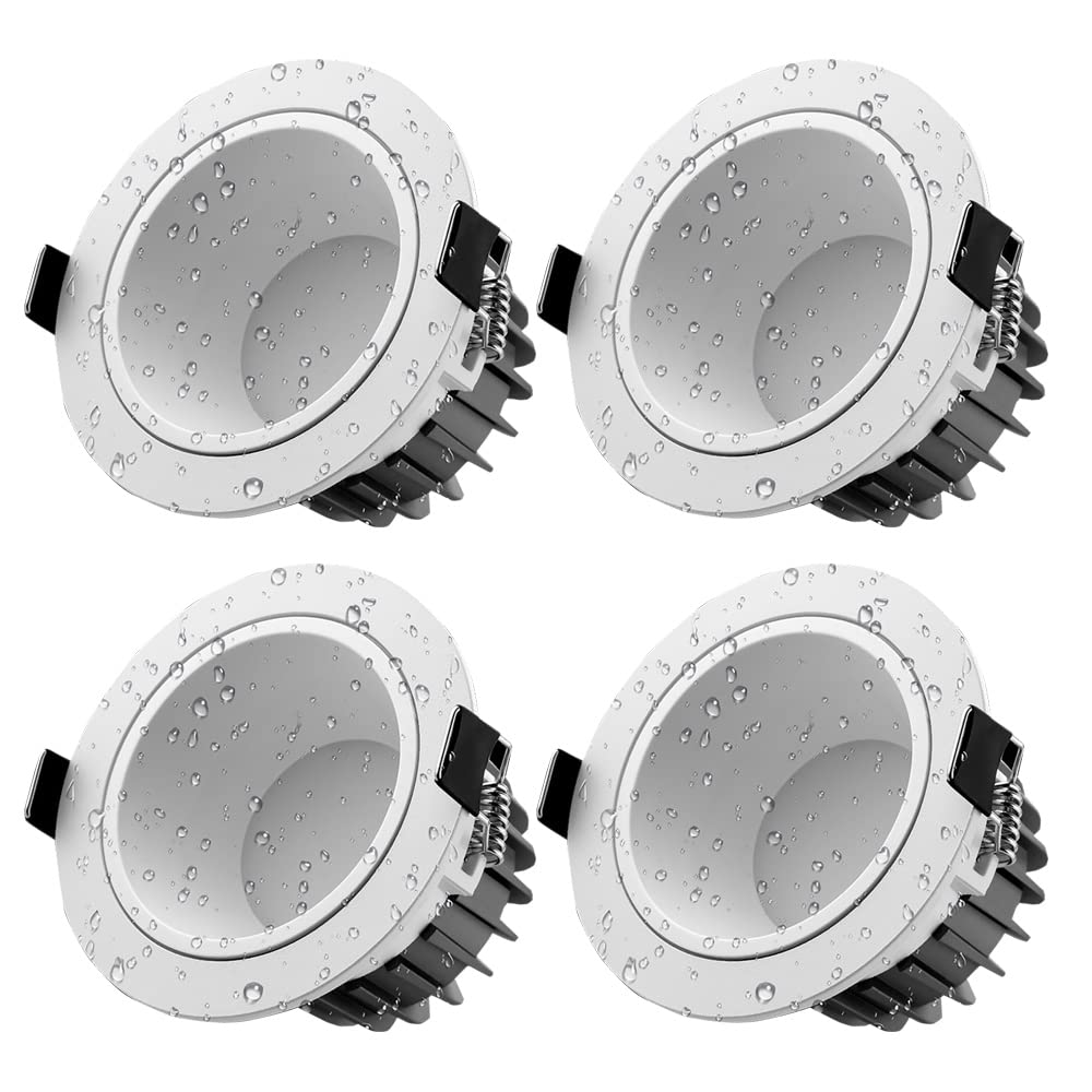 GTHTUHFD Ip65 Waterproof Spotlight 4 Pack Flush Mount Bathroom Lighting Downlight 7W-30W Recessed Ceiling Lights Eyeball Lamp Toilet Ceiling Lamp 2.5Inch 3.5Inch 4Inch 6Inch,7w-4000k