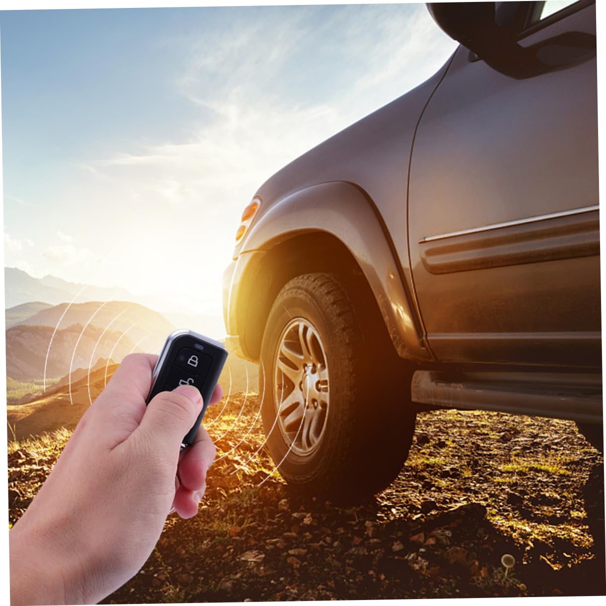 Système de Sécurité Automobile sans Clé Alarme Anti-vol, Serrure Centrale en Plastique Noir, Fonction Démarrage à Distance pour Voiture Sécurisée