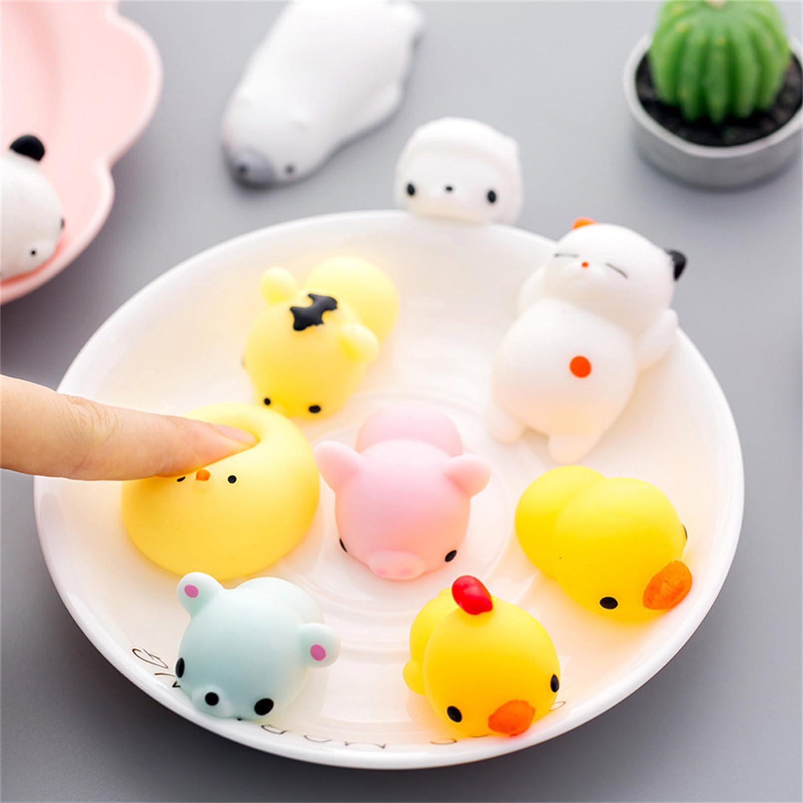Squishies 20pcs Mochi Squishy Toys Mini Kawaii Squishy Party Favors for Kids Treasure Box Toys for Classroom Prizes Fidget Toys Goodie Bag Christmas Stocking Stuffers (20pcs Mochi)