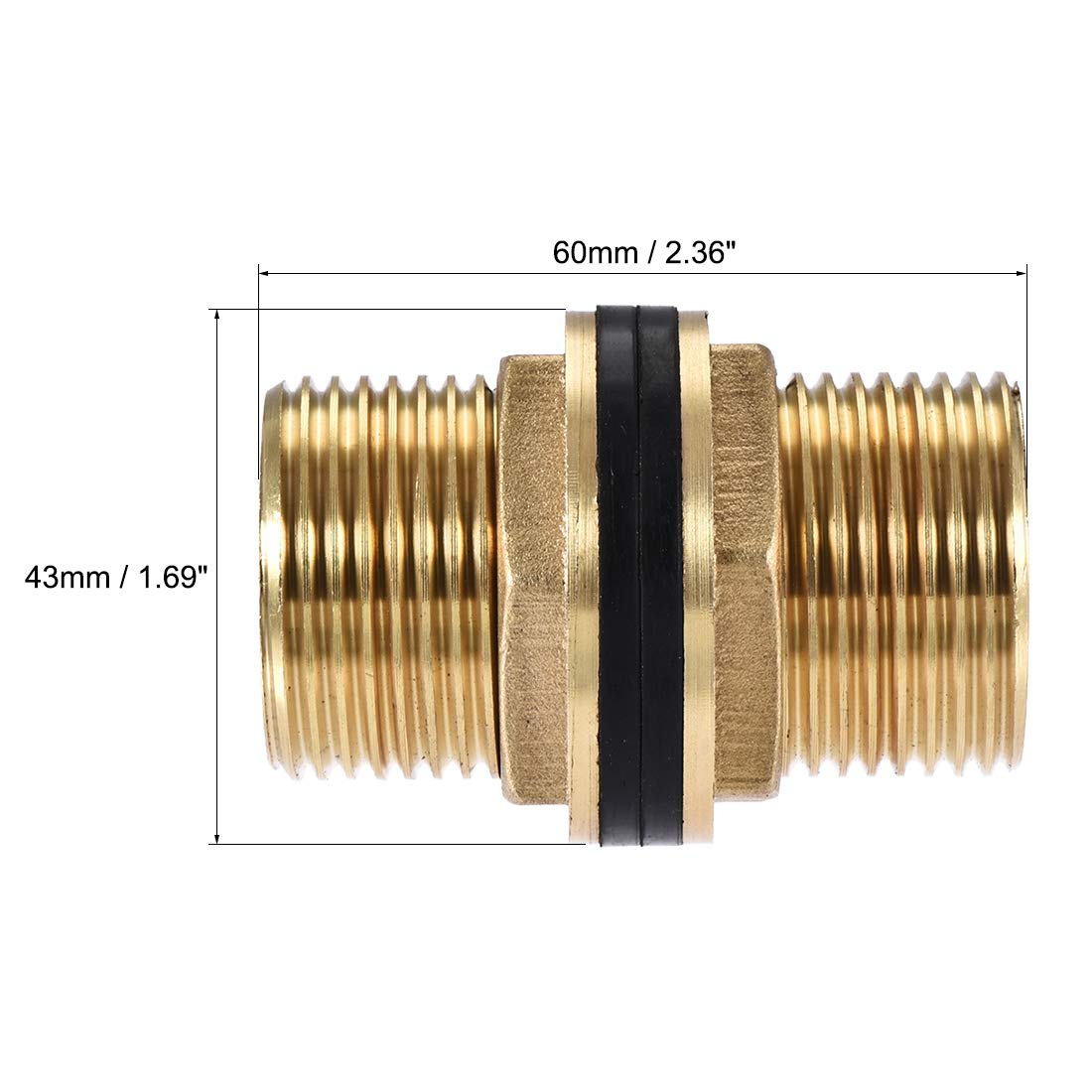 Raccord De Réservoir D'eau En Laiton G1/2 - Passe-paroi Avec Joints Silicone, Pour Citerne, Pompe, Arrosage