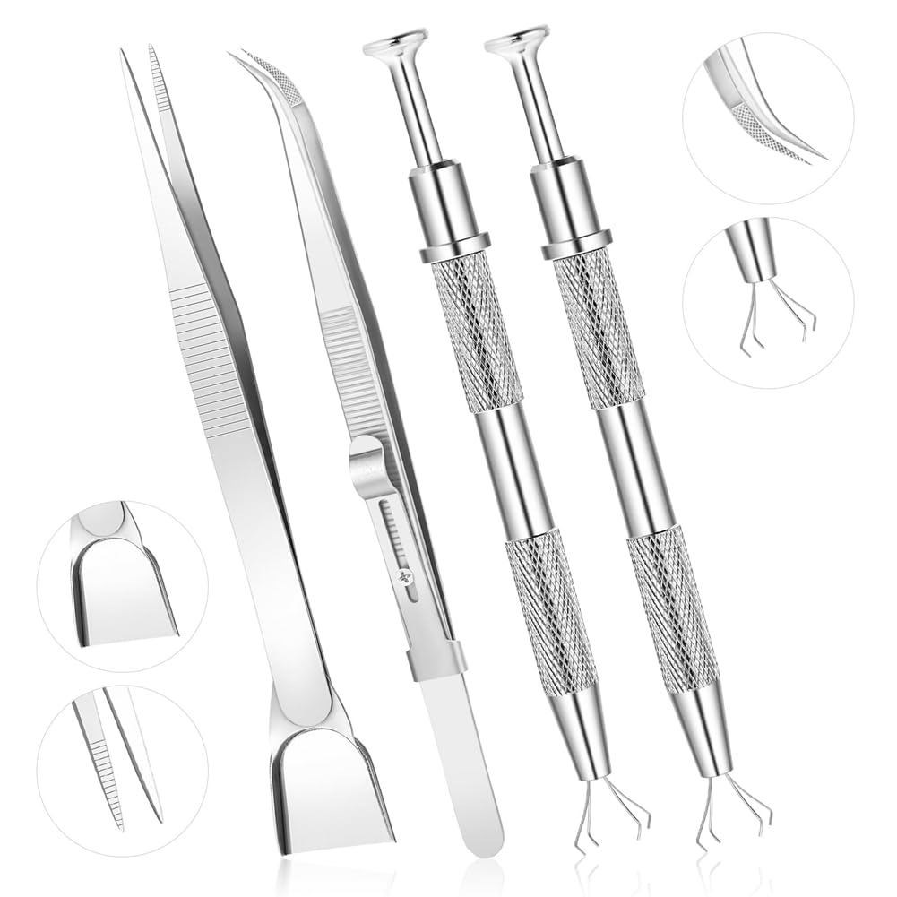Ctrlzs Cream 4Pcs Sprinkles Tools For Cake Decorating, 4 Claw Sprinkle Pen Pearl Grabber Cake Decorating Tools Set Stainless Steel