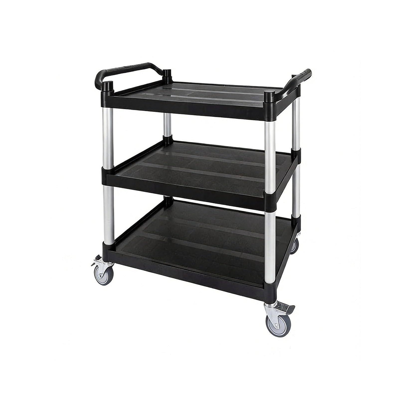 Restaurant Trolley,Equipped With Lockable Silent Wheels,440 Lb Load Capacity,Suitable For Restaurants And Kitchens(Black,Large)