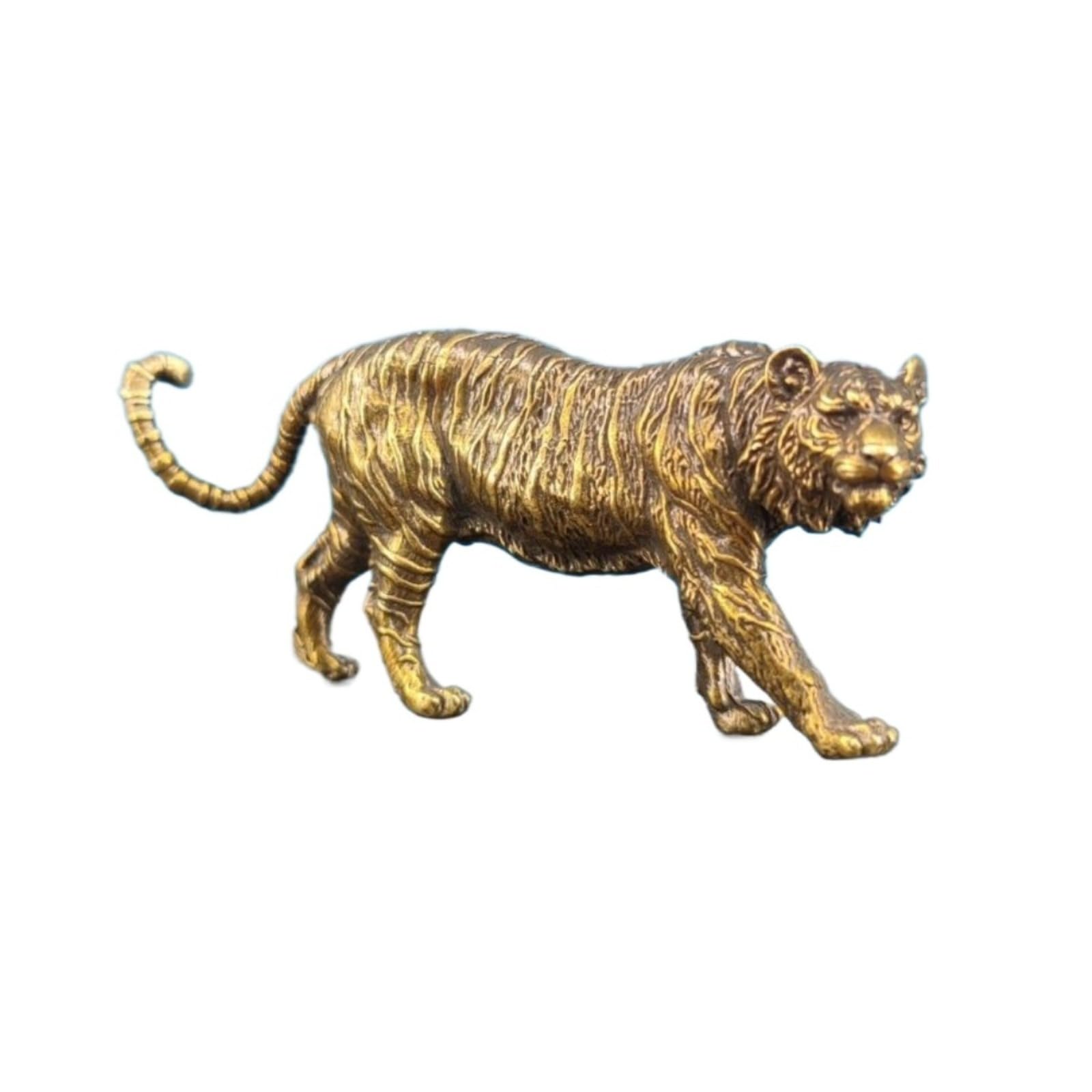 NGDFGR Brass Tiger Desktop Miniature Statue Home Micro Landscape Bonsai Ornament, Perfect Shelf Decoration And Paperweight