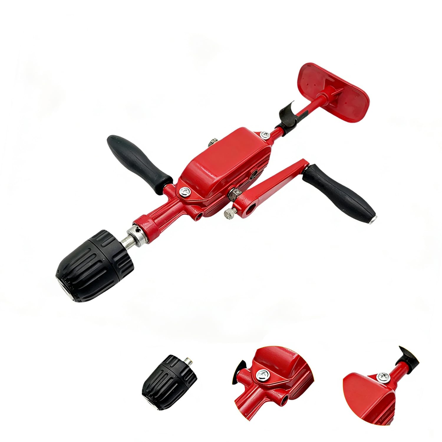 Doppelzahnrad-Handbohrer, Handbohrer, Spannfutter 0,8–10 mm, geeignet für Holz, Kunststoff und weiche Metalle, ideales Werkzeug für Holz- und DIY-Enthusiasten, leicht zu transportieren
