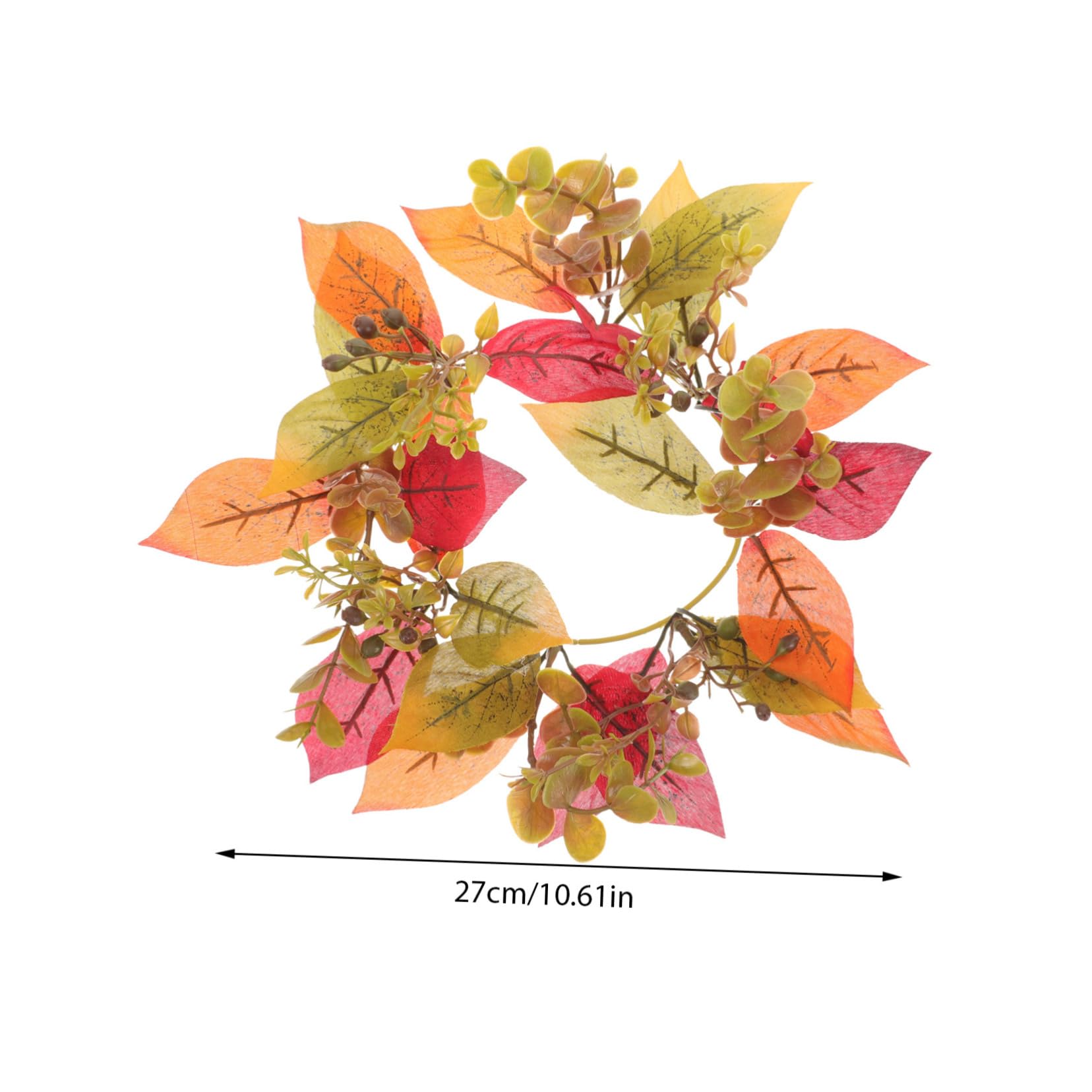Operitacx Maple Leaves Candle Wreath for Fall Decorations Thanksgiving Centerpiece Rustic Pillar Candle Holder Lifelike Artificial Leaf Design for Home Party Wedding Decor