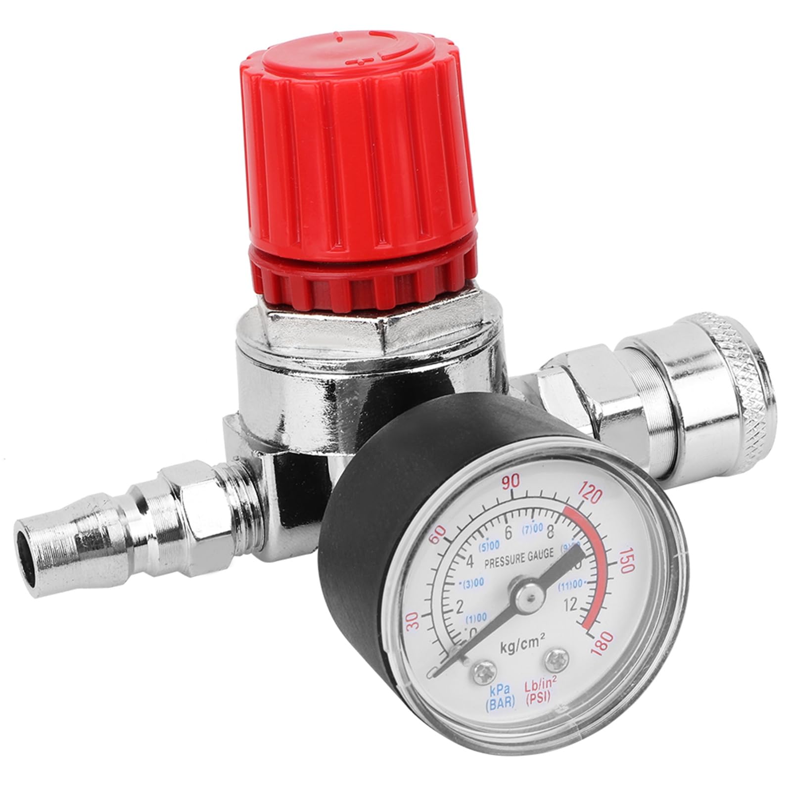 SIXRUN Regolatore di Pressione per Compressore D'Aria, Valvola con Manometro e Raccordi, per Tubi del Compressore