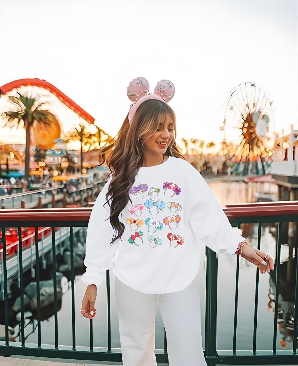 MNLYBABY Magical Sweatshirt Women Magic Kingdom Princess Bow Sweater Family Vacation Shirt Princess Casual Long Sleeve Tops - Image 3