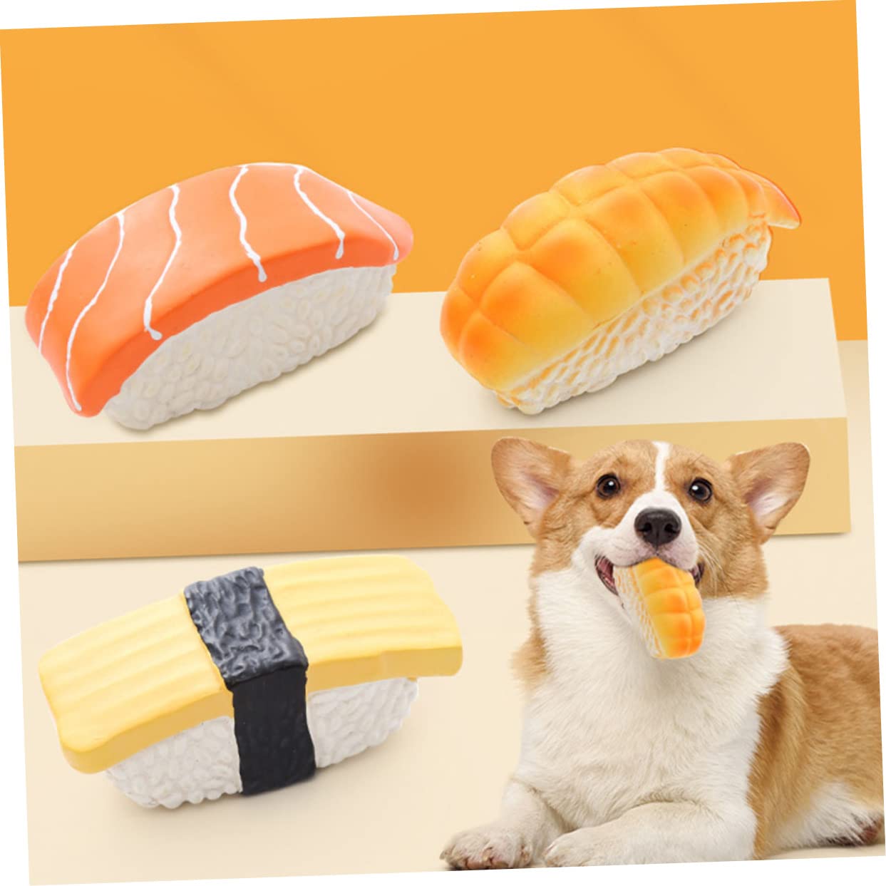 FRCOLOR 9piezas Juguetes De Masticación para Perros Juguetes Interactivos para Cachorros Diseño De Sushi Divertido Resistente y Limpieza para Jugar Casa