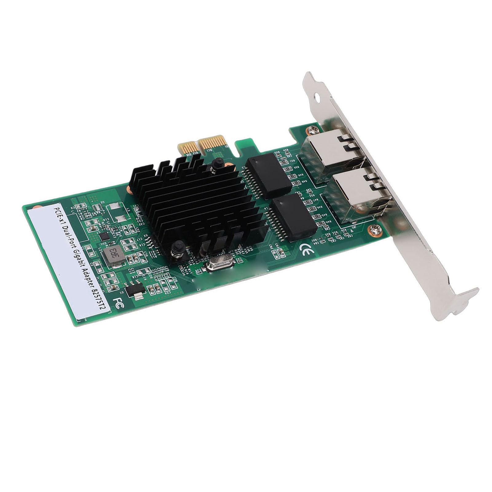 Aramox Scheda di Rete PCIe Adattatore di Rete PCI Express Doppio RJ45 con Chipset 82575 10 100 1000Mbps PCIe 2.0 X1 a Basso Profilo per Server 11 PC