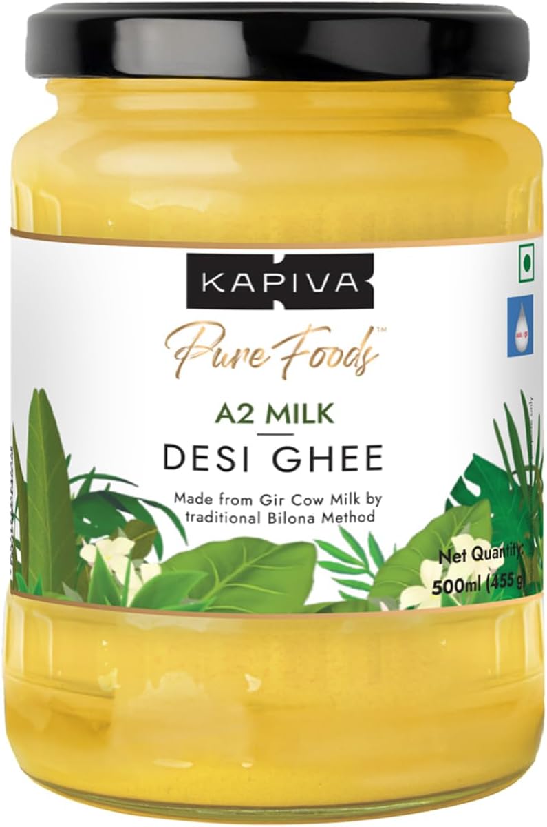 Certified A2 Gir Cow Ghee 500ML | Traditional Vedic Bilona Method | Grassfed, Pure & Healthy | Curd-Churned | Premium Glass Bottle | 100% Natural & Lab-Tested | Rich in Nutrition
