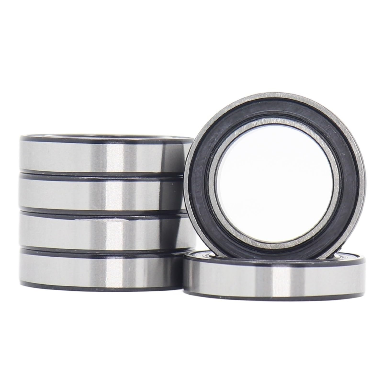 Rodamiento 6802-2RS 15 * 24 * 5 Mm ABEC-7 (6 uds) 15 24 5 6802RS rodamientos de Bolas de sección Delgada métrica Aptos for Rueda de buje Delantero y Trasero de Bicicleta