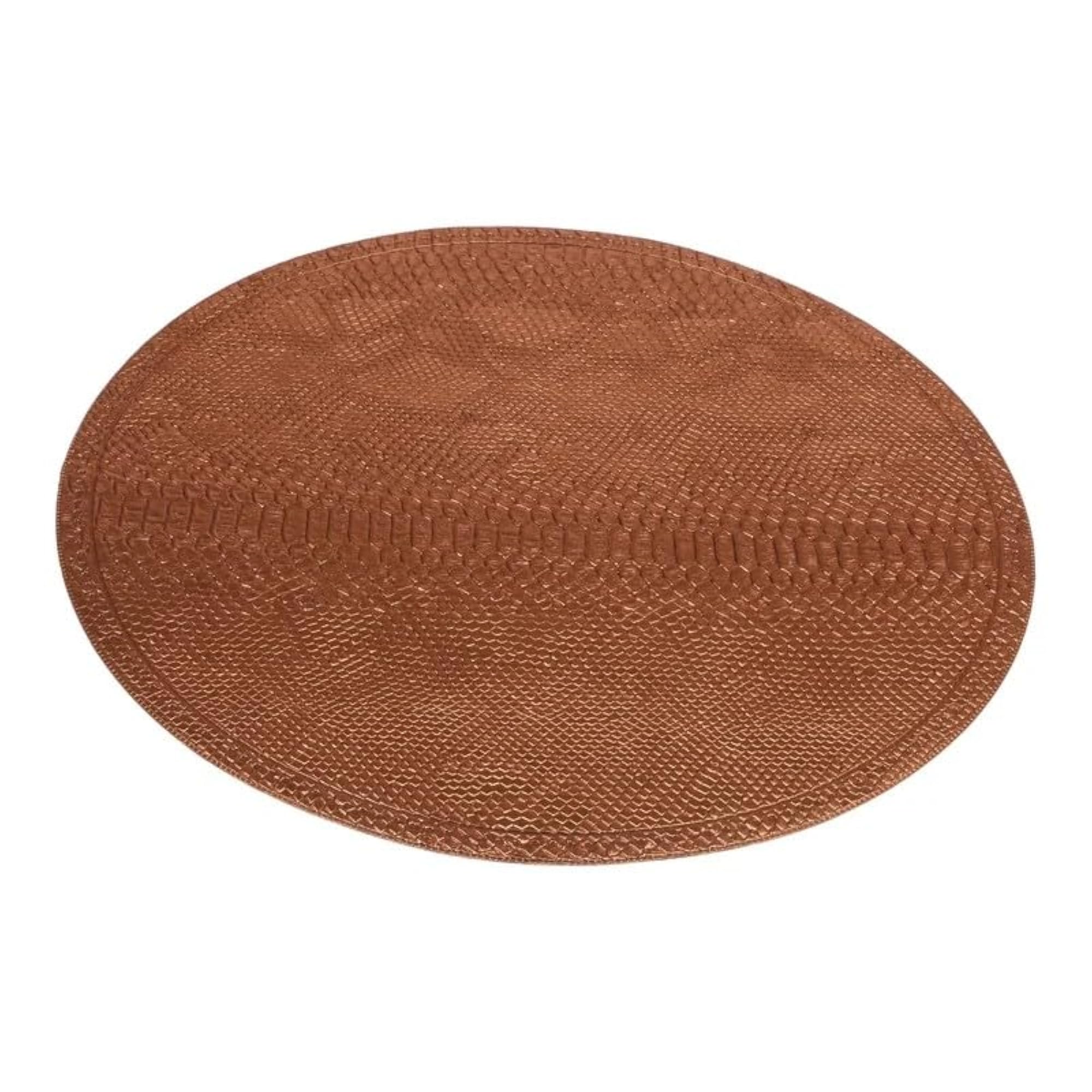 Addition Round PU Leather Place Mats, Textured Finish