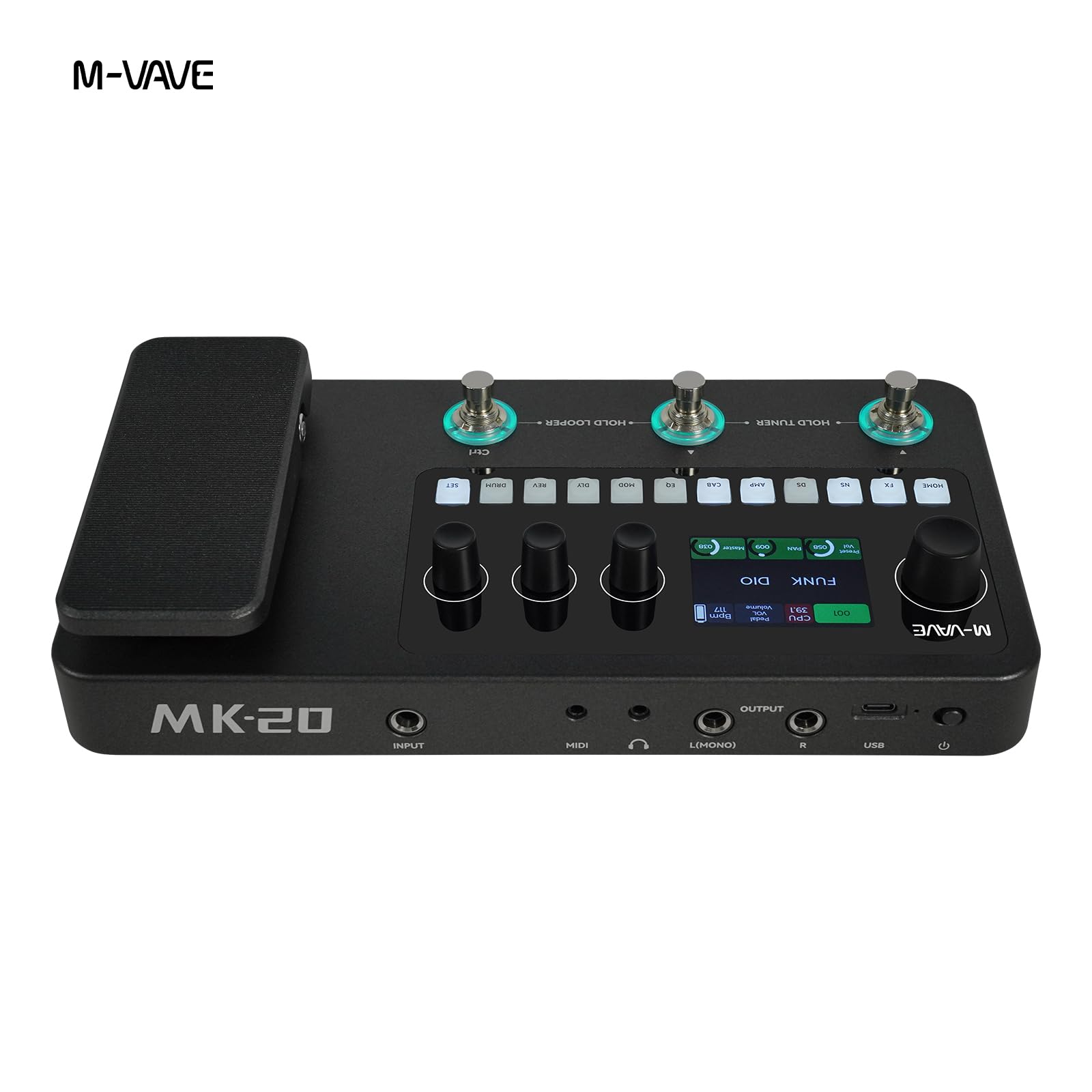 M-vave MK-20 マルチエフェクター M-VAVE MK-20 Professional Multi-Effects Pedal Board, All-in-One