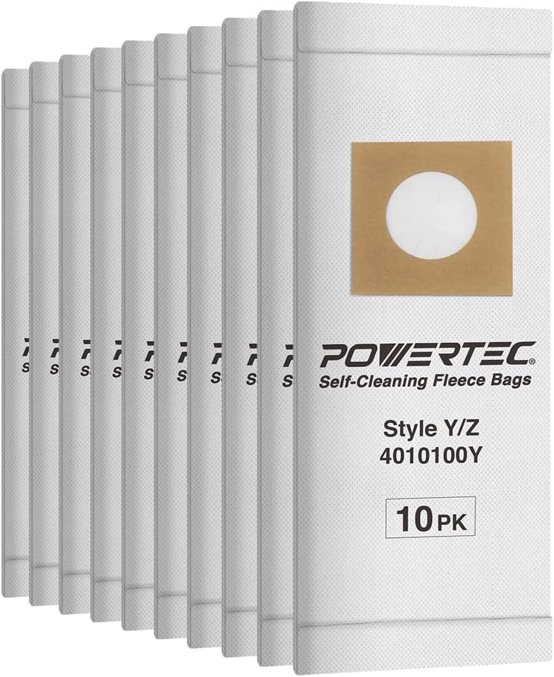 POWERTEC 75057 Filter Bags for Hoover Windtunnel Upright Style Y, Z Vacuum, 10PK