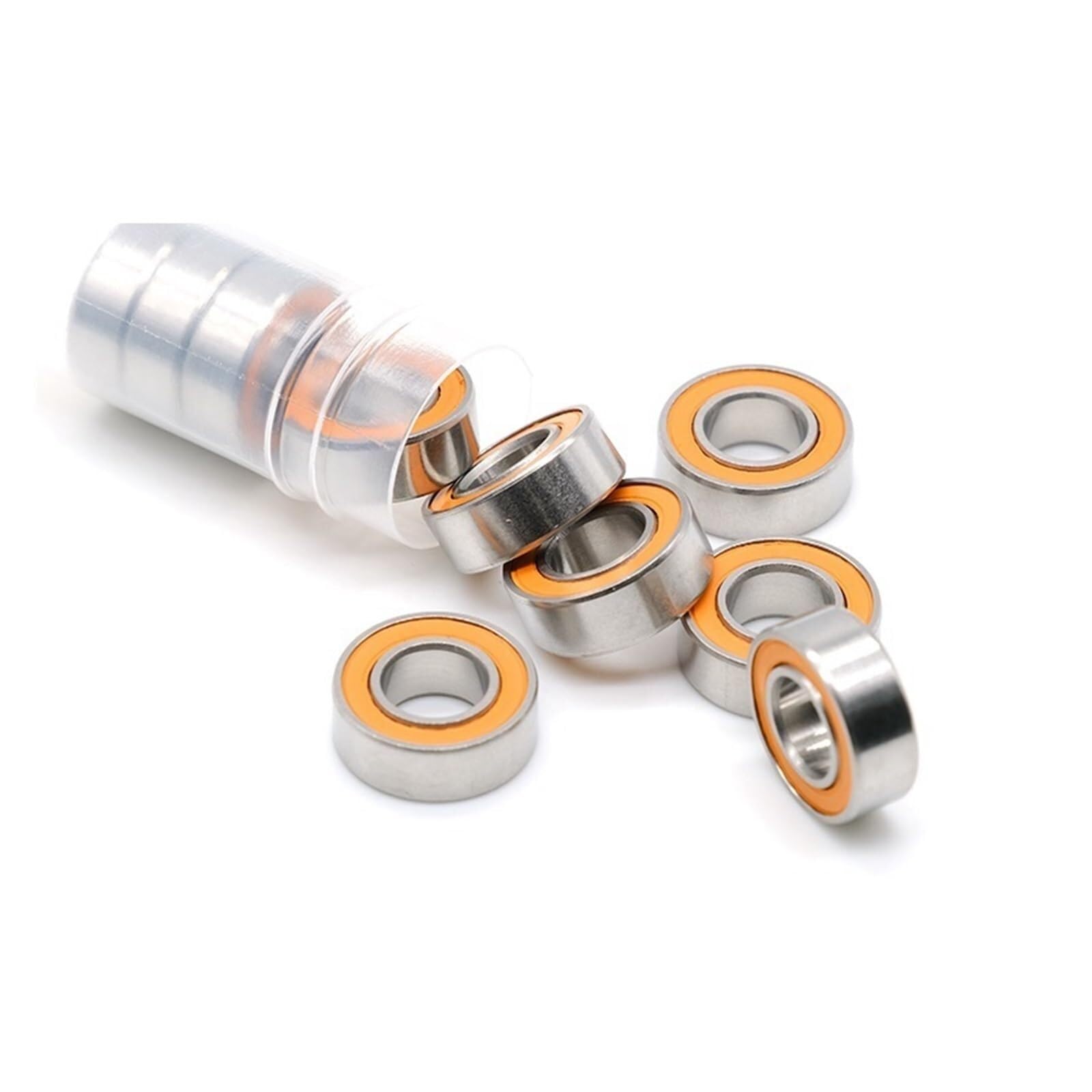 Namiar, 695-2RS łożysko ABEC-7 10 sztuk 5x13x4 Mm miniaturowe łożyska kulkowe 695RS 619/5RS Z2V1 pomarańczowe uszczelnione 695 2RS szczęście