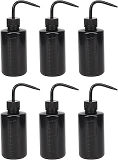 Horoper Tattoo Wash Bottle, 6pcs Safety Wash Bottle 250ml Washing Tattoo Squeeze Bottle with Narrow Mouth for Tattooist(Black)