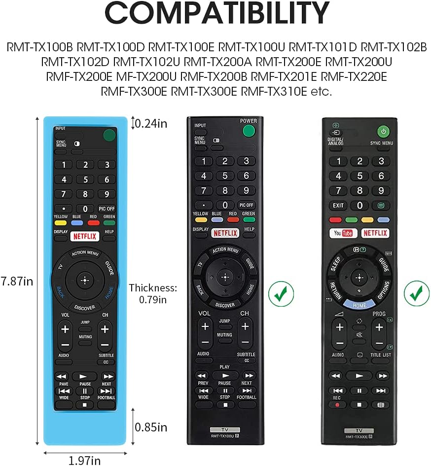 Hydream Silicone Protective Case for Sony TV Remote Control Glow Blue, Compatible with Sony KD Series, Bravia Smart TV - Image 3
