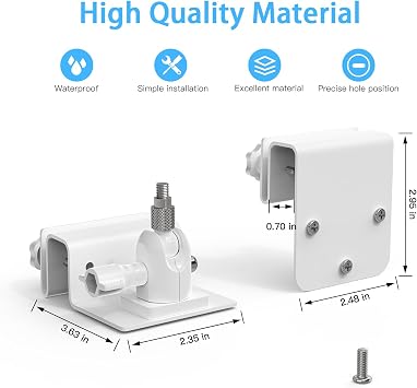 Outdoor Gutter Mount Compatible with Eufy Security 4G LTE Cam S330/SoloCam E30/SoloCam S340 Solar Panel Security Camera (1-Pack, White)