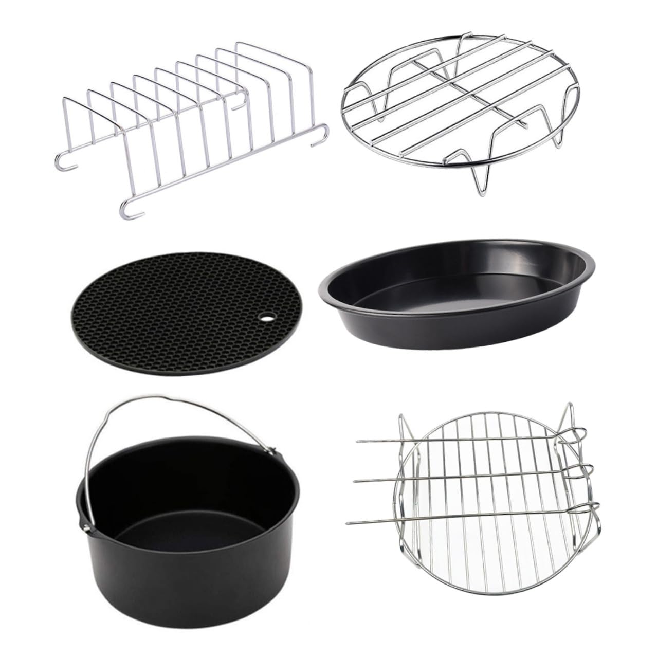 6 Piezas Accesorios para Freidora de Aire Utensilios y Moldes Antiadherentes de Inoxidable para Hornear y Cocinar Saludable Cocina