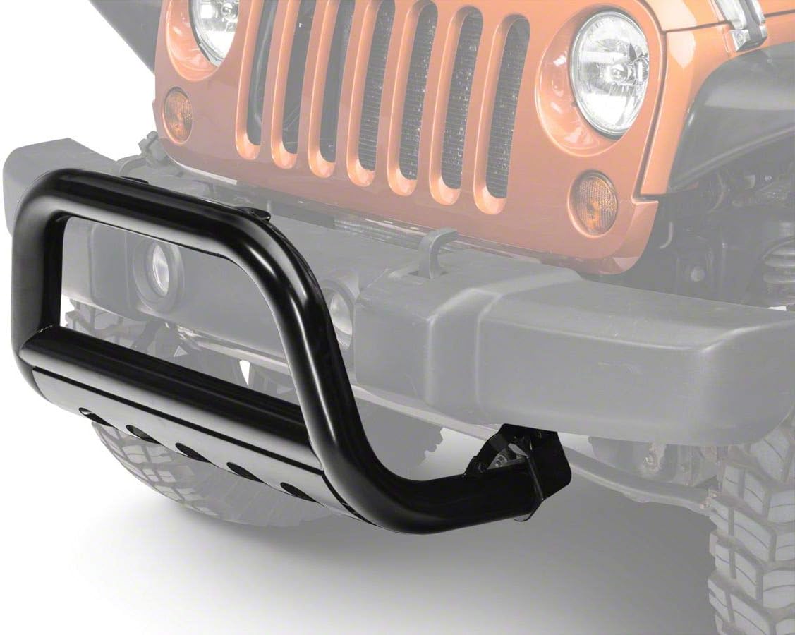 Barricade 3-Inch Bull Bar with Skid Plate; Gloss Black Compatible for 10-18 Jeep Wrangler JK